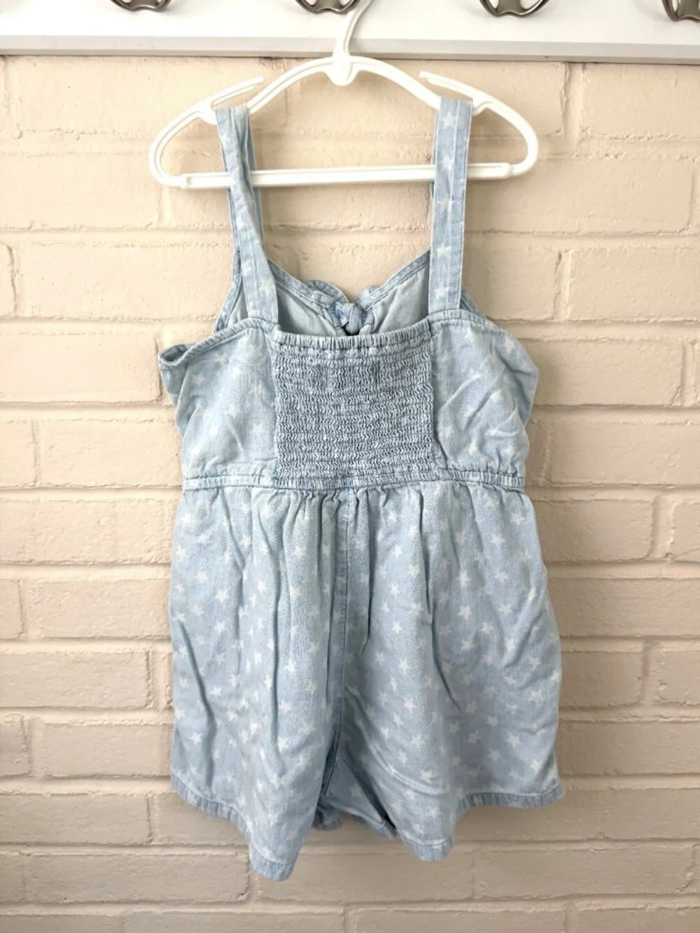 Old Navy | Girls Jeanlike Romper | Stars | Large 10-12